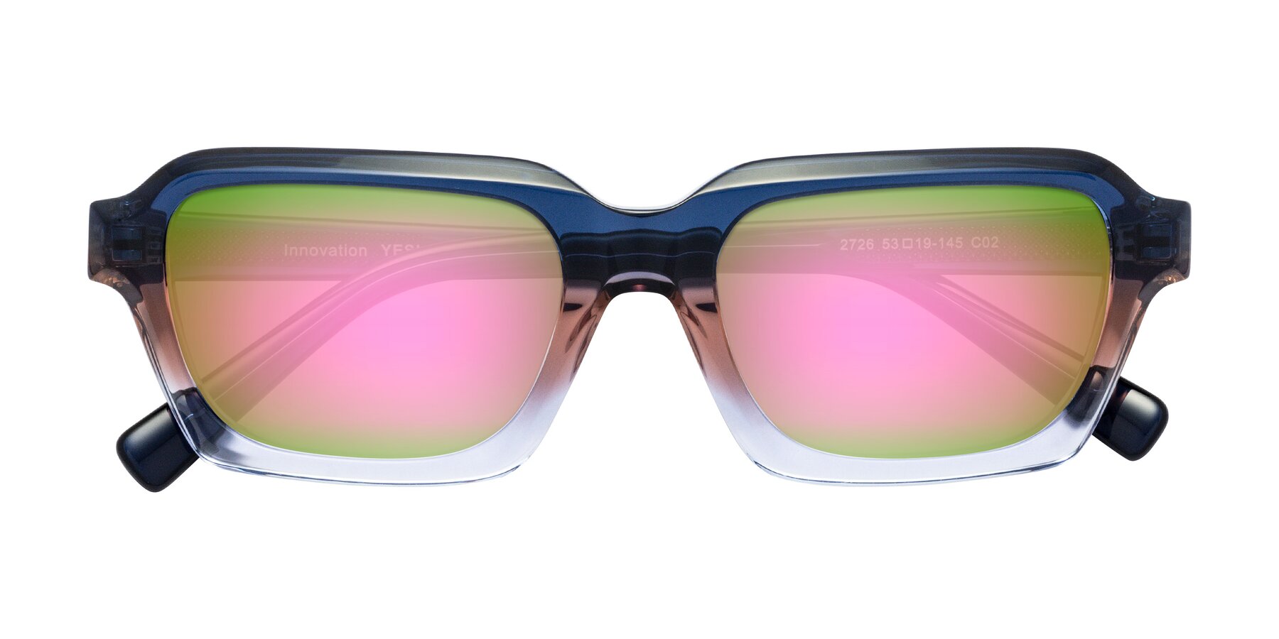 Folded Front of Innovation in Twilight with Pink Mirrored Lenses