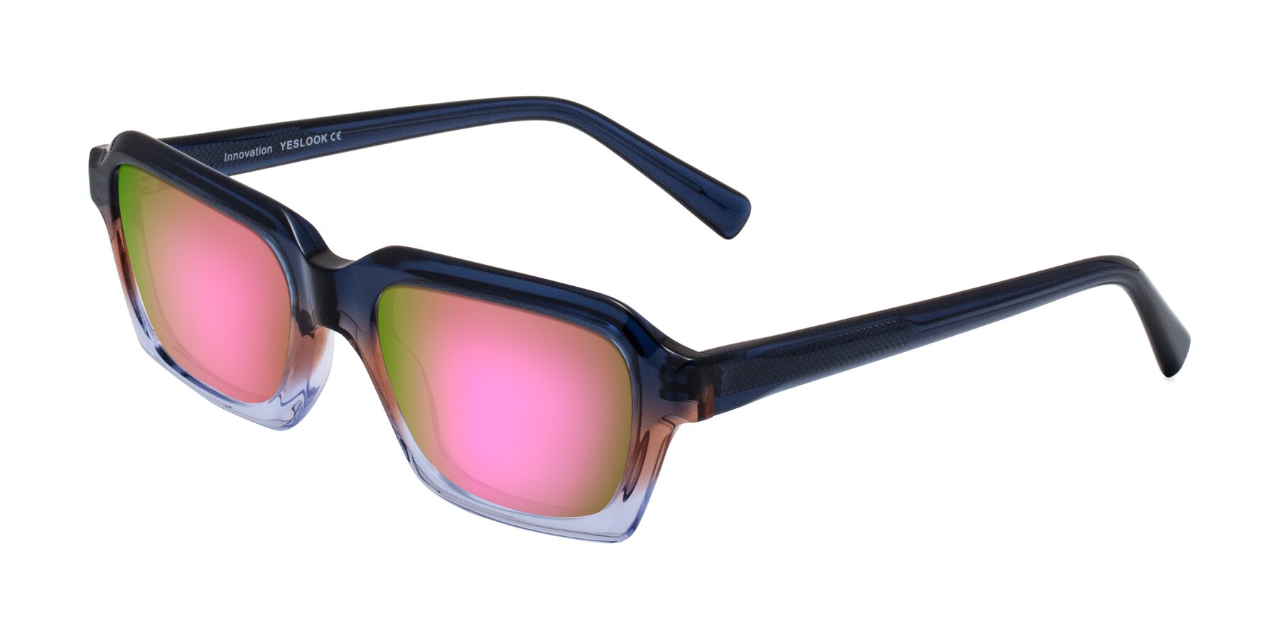 Angle of Innovation in Twilight with Pink Mirrored Lenses