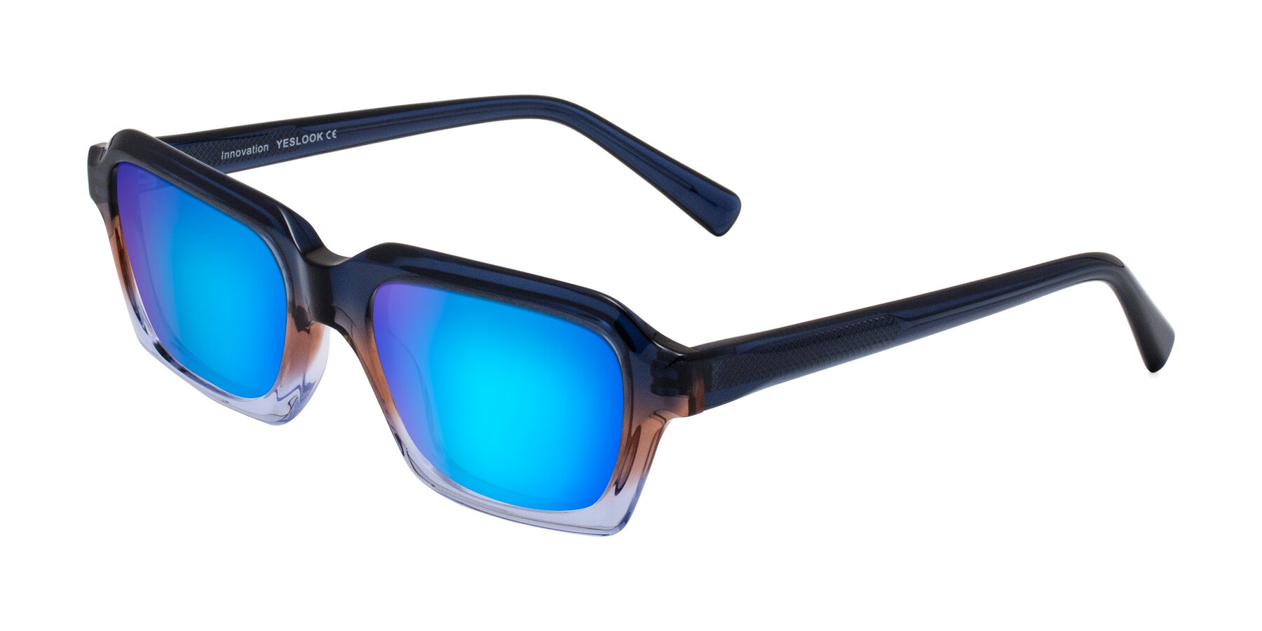 Angle of Innovation in Twilight with Blue Mirrored Lenses