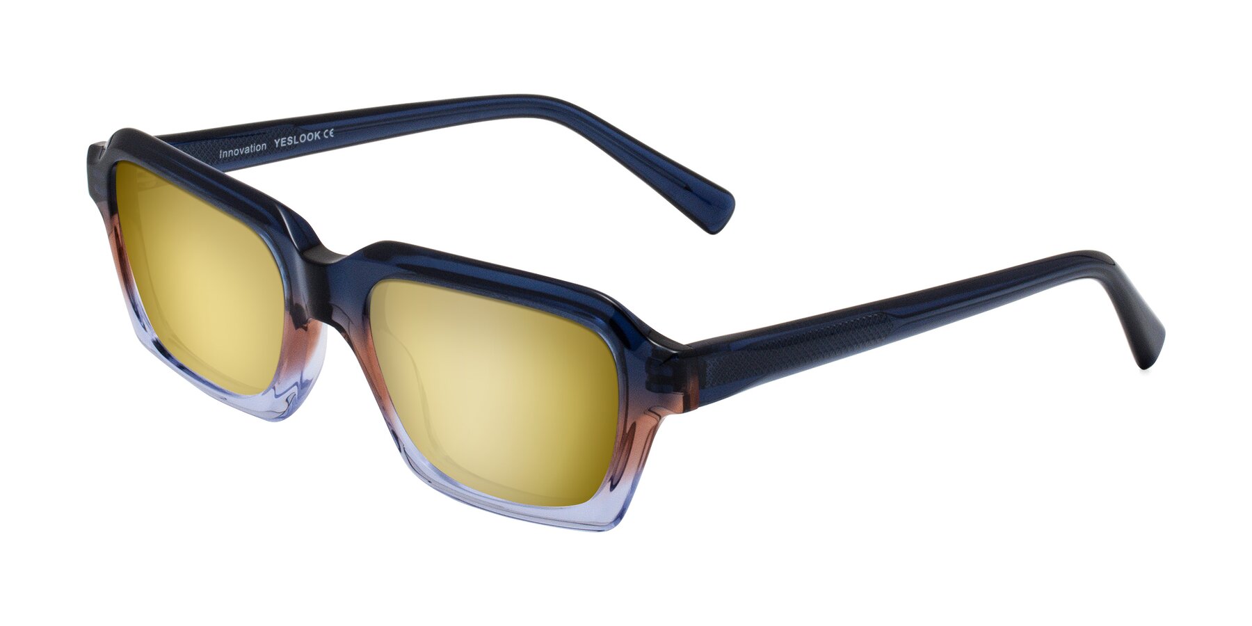 Angle of Innovation in Twilight with Gold Mirrored Lenses