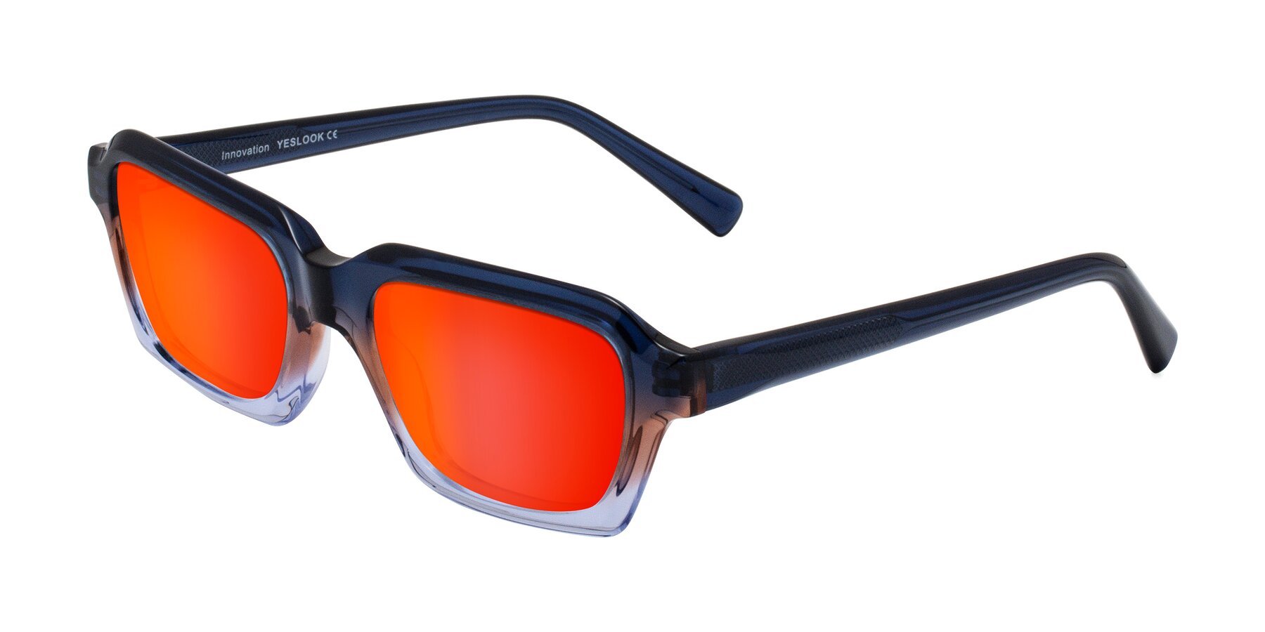 Angle of Innovation in Twilight with Red Gold Mirrored Lenses