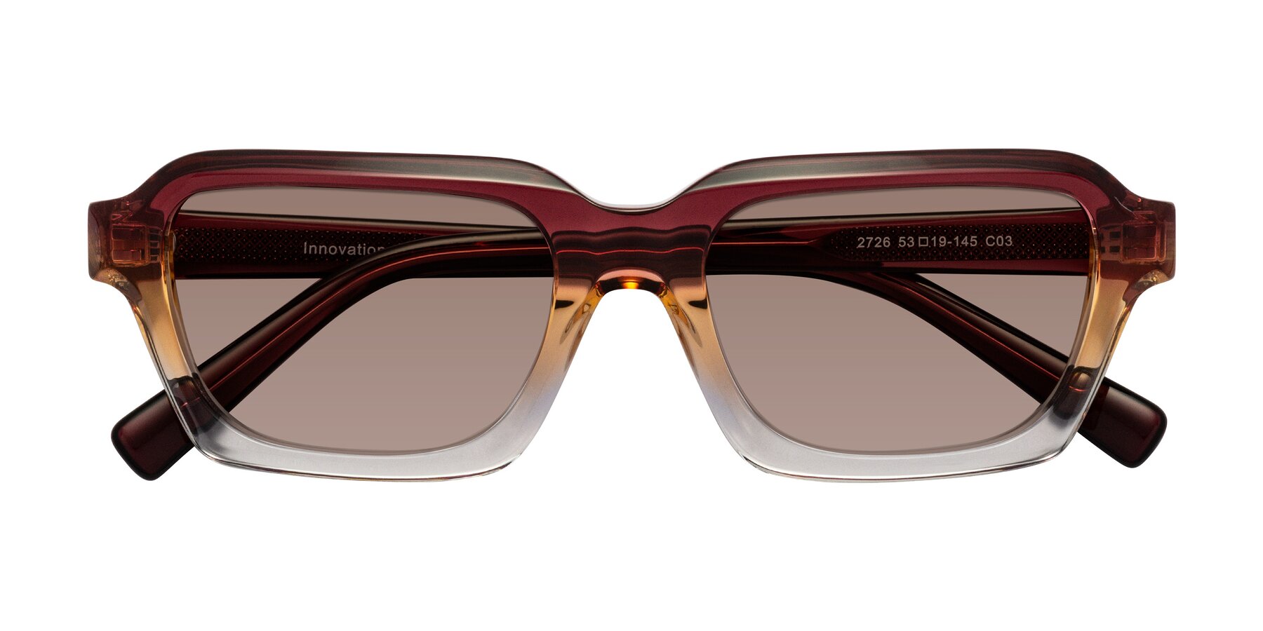 Folded Front of Innovation in Dawn with Medium Brown Tinted Lenses
