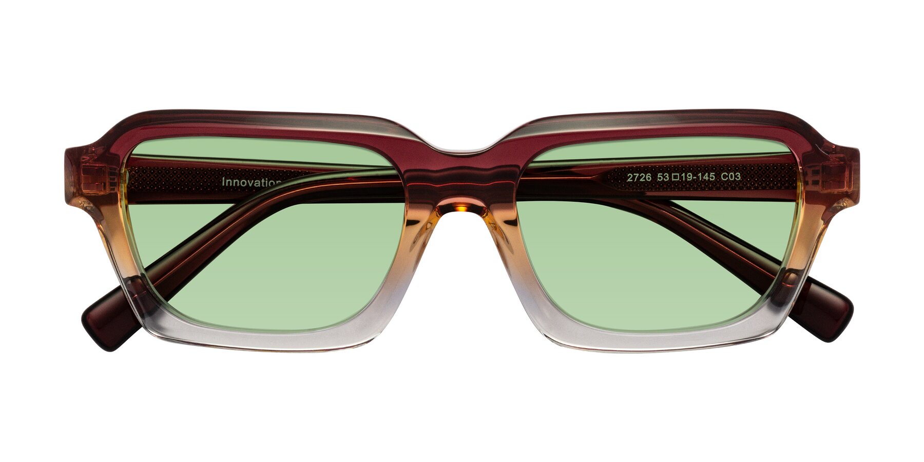 Folded Front of Innovation in Dawn with Medium Green Tinted Lenses
