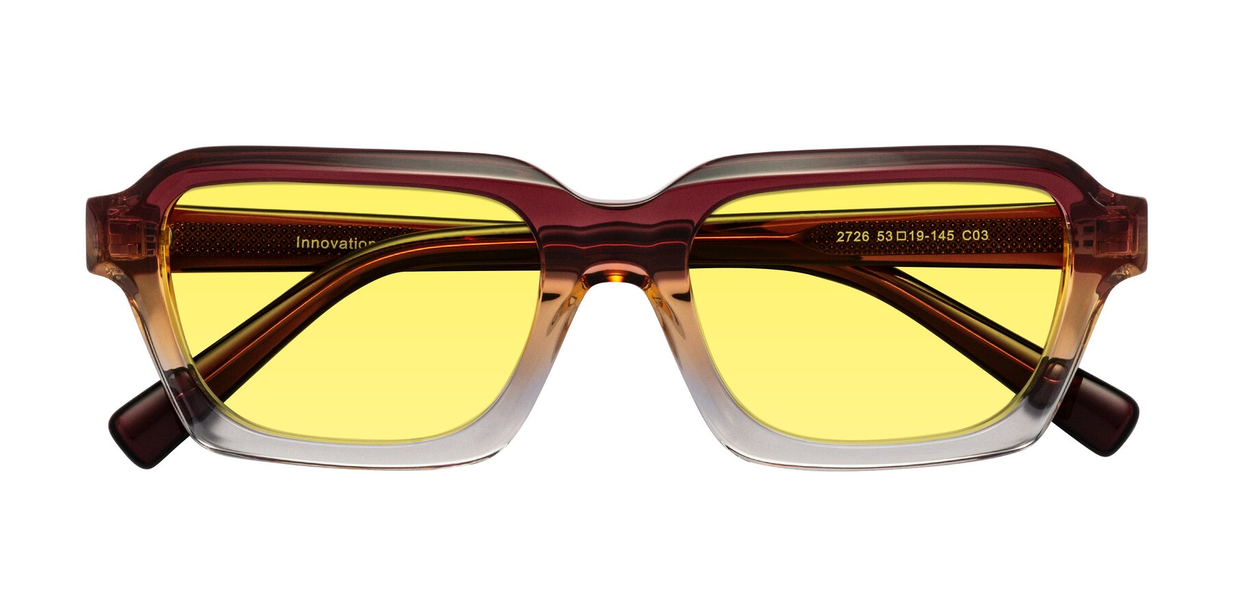 Folded Front of Innovation in Dawn with Medium Yellow Tinted Lenses