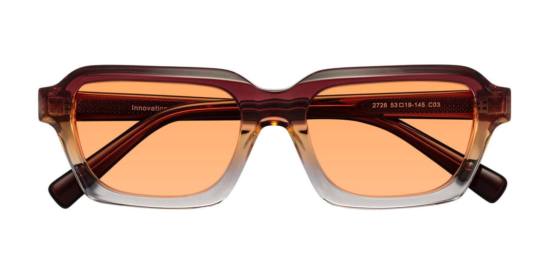 Folded Front of Innovation in Dawn with Medium Orange Tinted Lenses