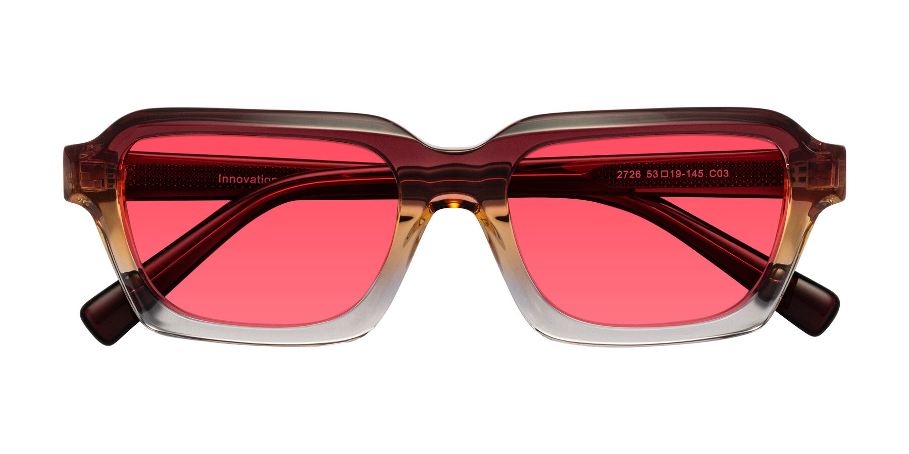 Folded Front of Innovation in Dawn with Red Tinted Lenses