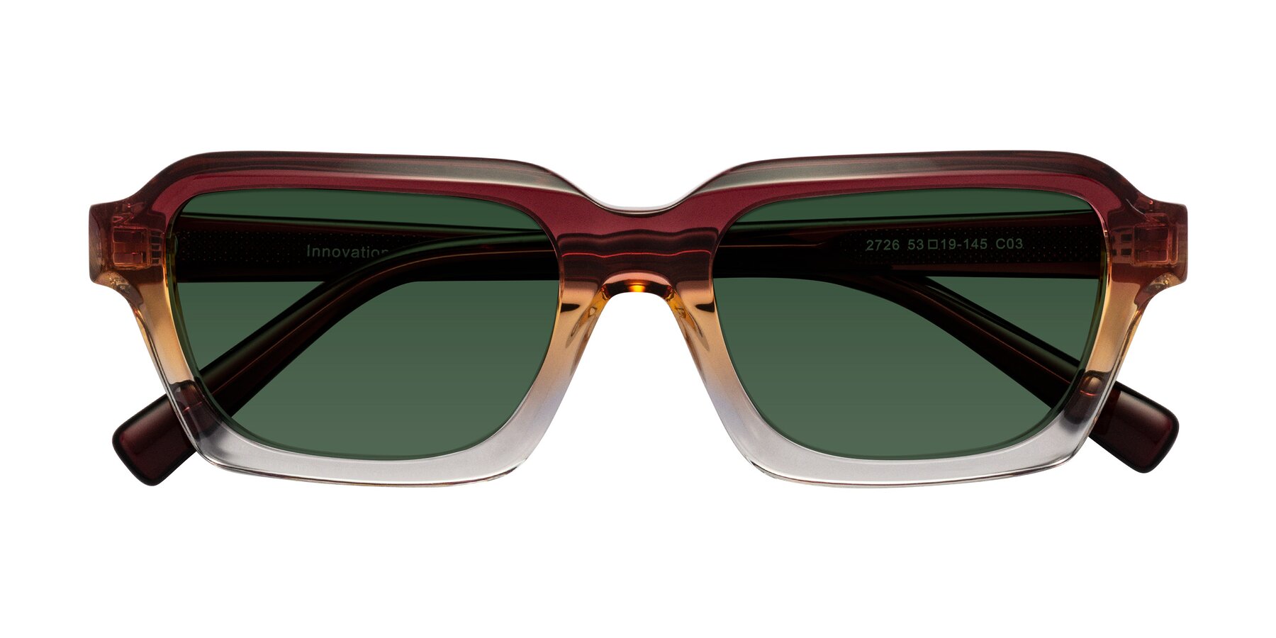 Folded Front of Innovation in Dawn with Green Tinted Lenses