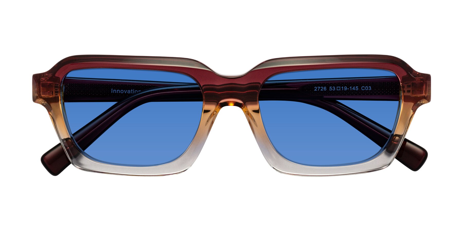 Folded Front of Innovation in Dawn with Blue Tinted Lenses