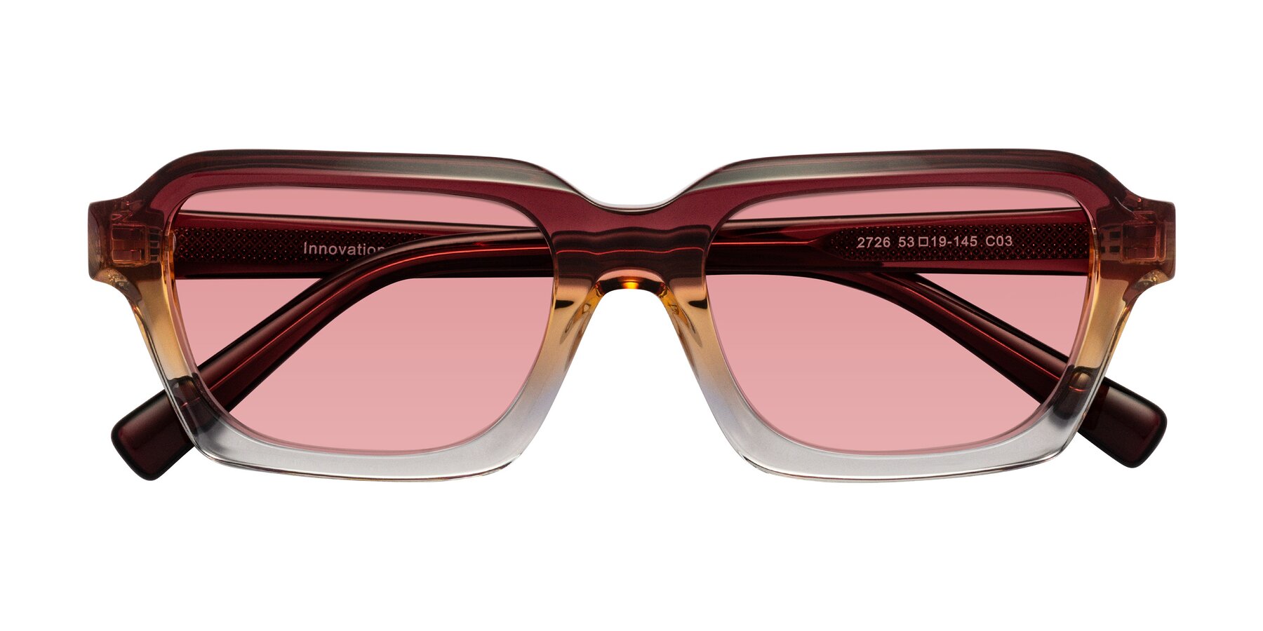 Folded Front of Innovation in Dawn with Medium Garnet Tinted Lenses