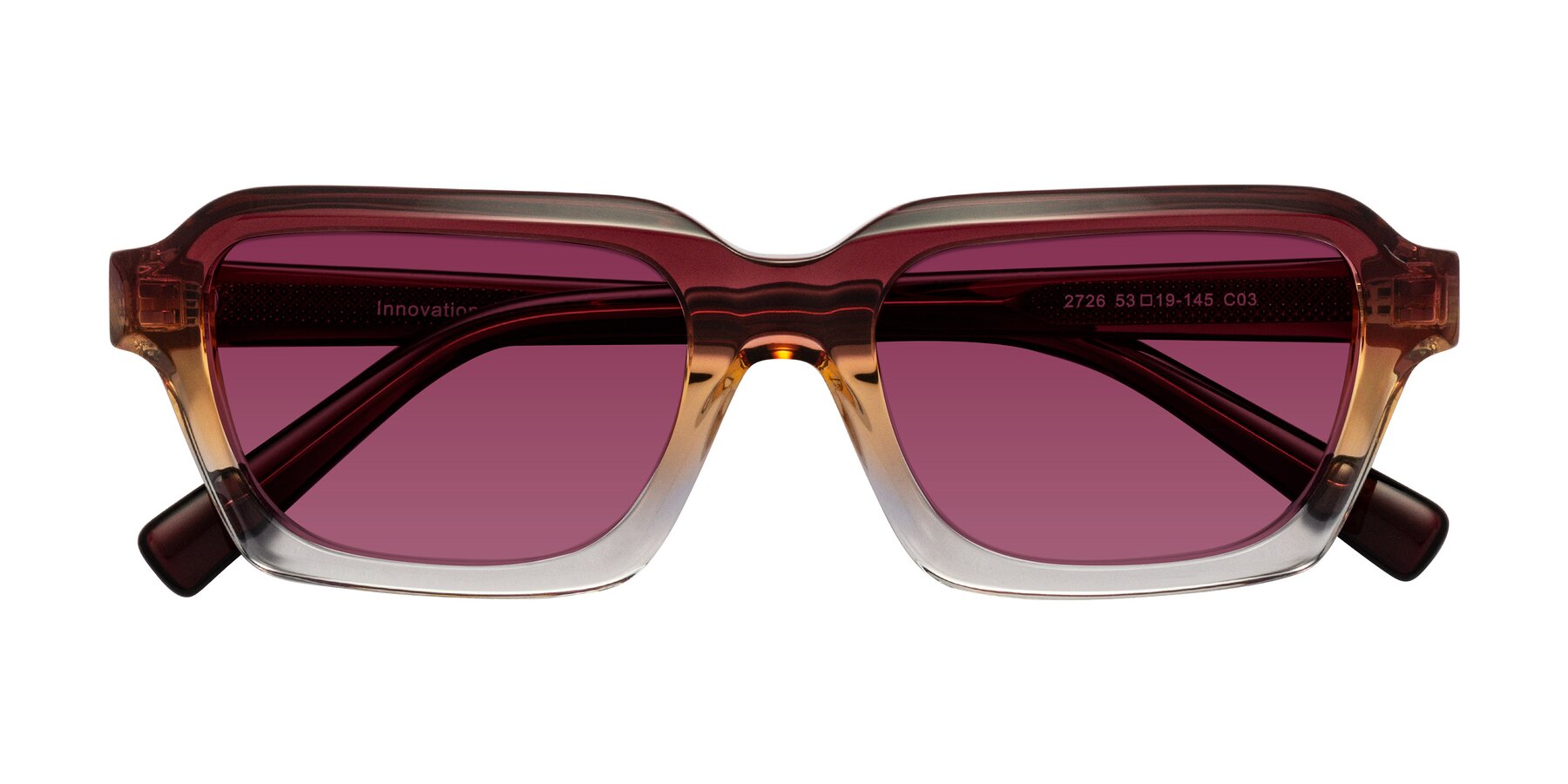Folded Front of Innovation in Dawn with Wine Tinted Lenses