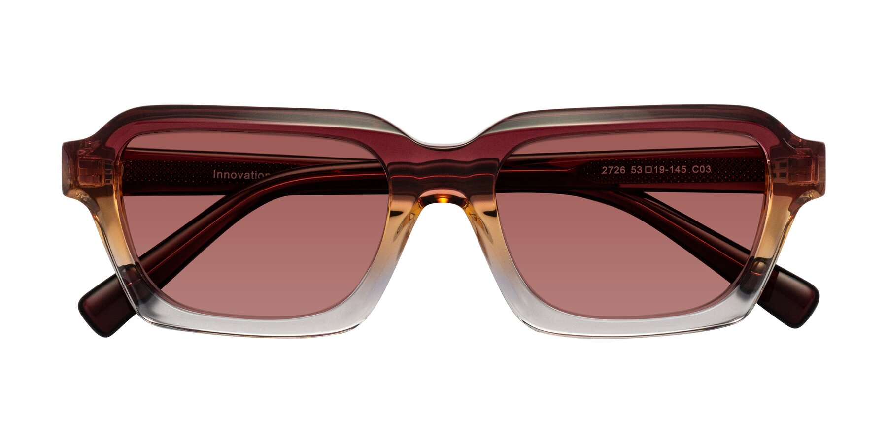 Folded Front of Innovation in Dawn with Garnet Tinted Lenses