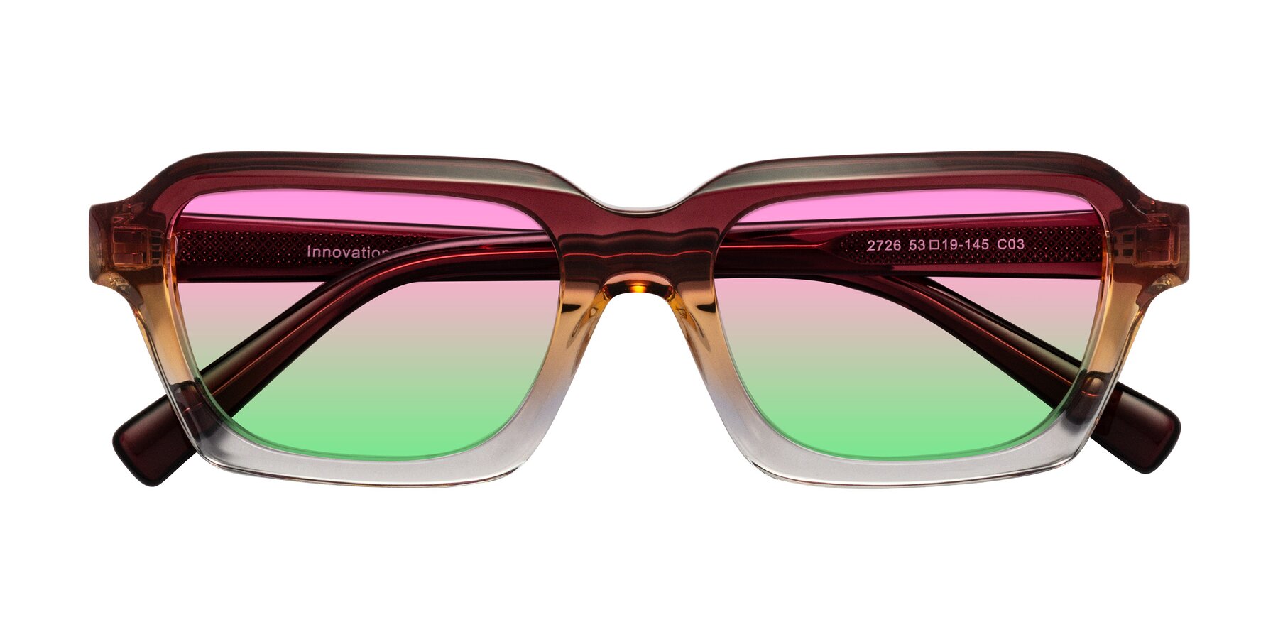 Folded Front of Innovation in Dawn with Pink / Green Gradient Lenses