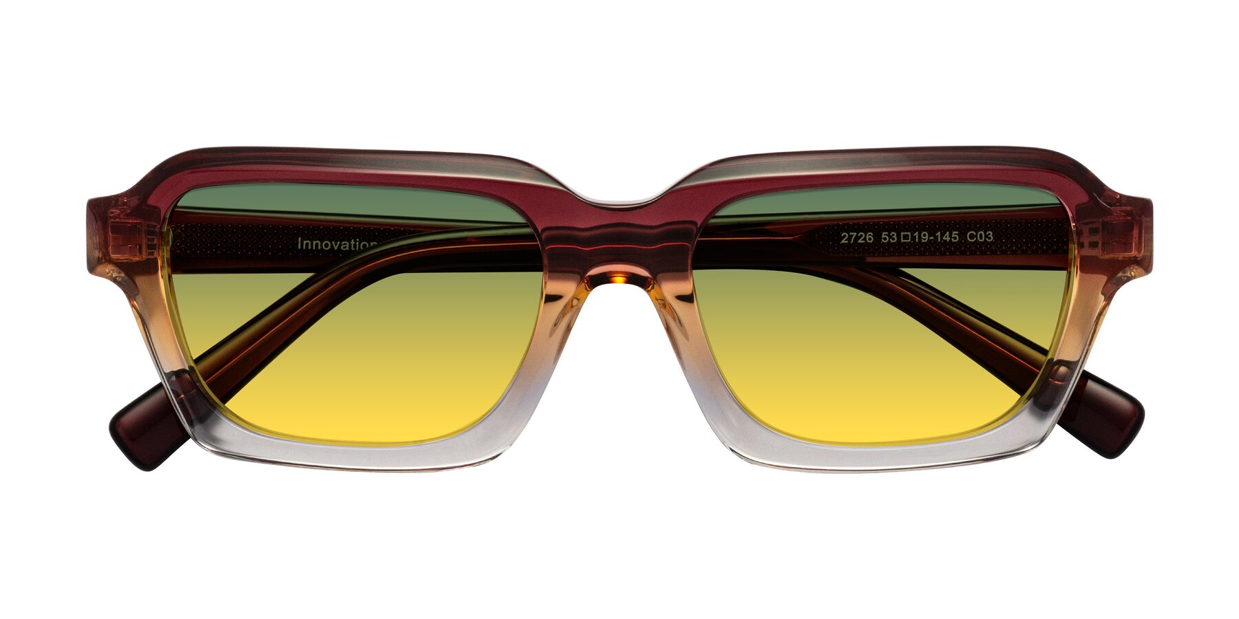 Folded Front of Innovation in Dawn with Green / Yellow Gradient Lenses