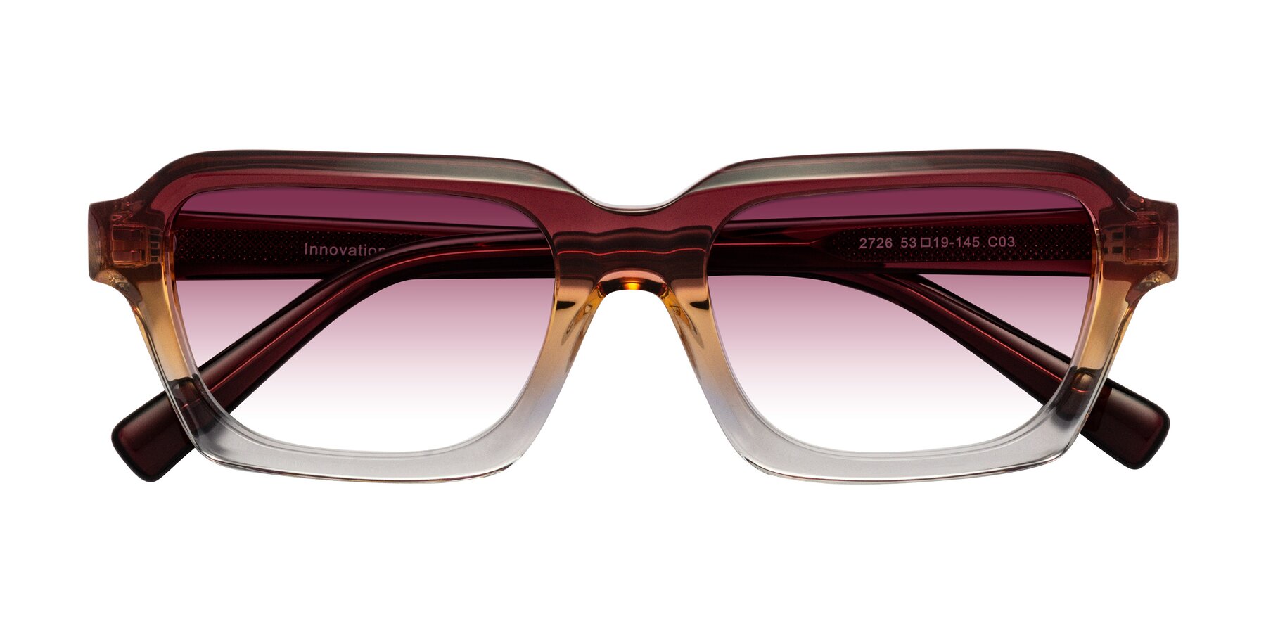 Folded Front of Innovation in Dawn with Wine Gradient Lenses