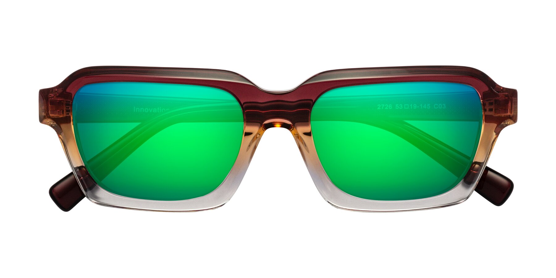 Folded Front of Innovation in Dawn with Green Mirrored Lenses