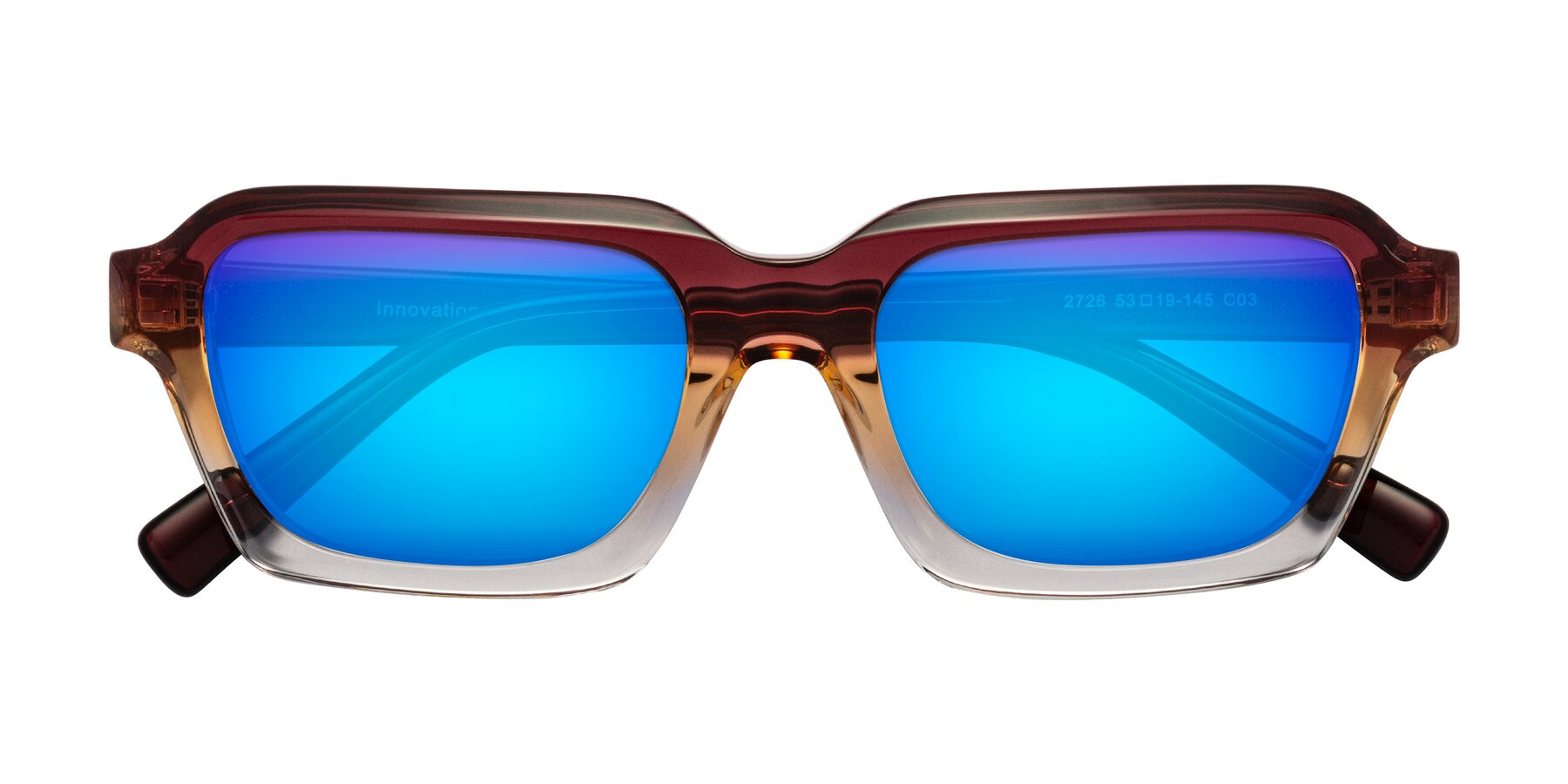 Folded Front of Innovation in Dawn with Blue Mirrored Lenses
