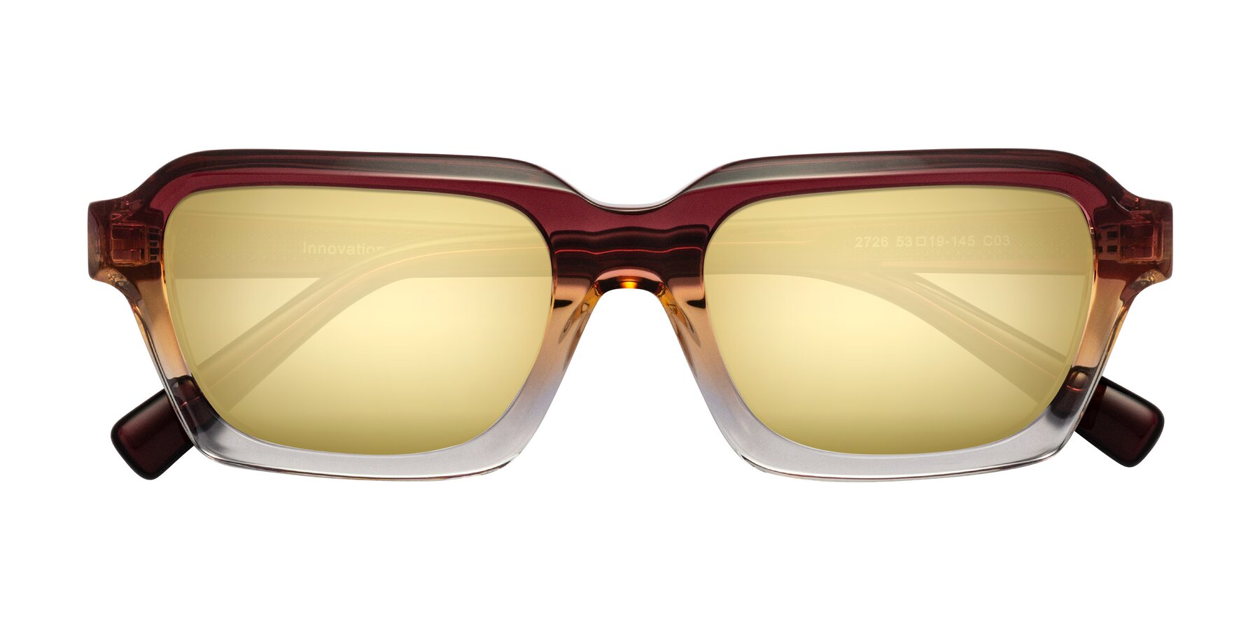 Folded Front of Innovation in Dawn with Gold Mirrored Lenses