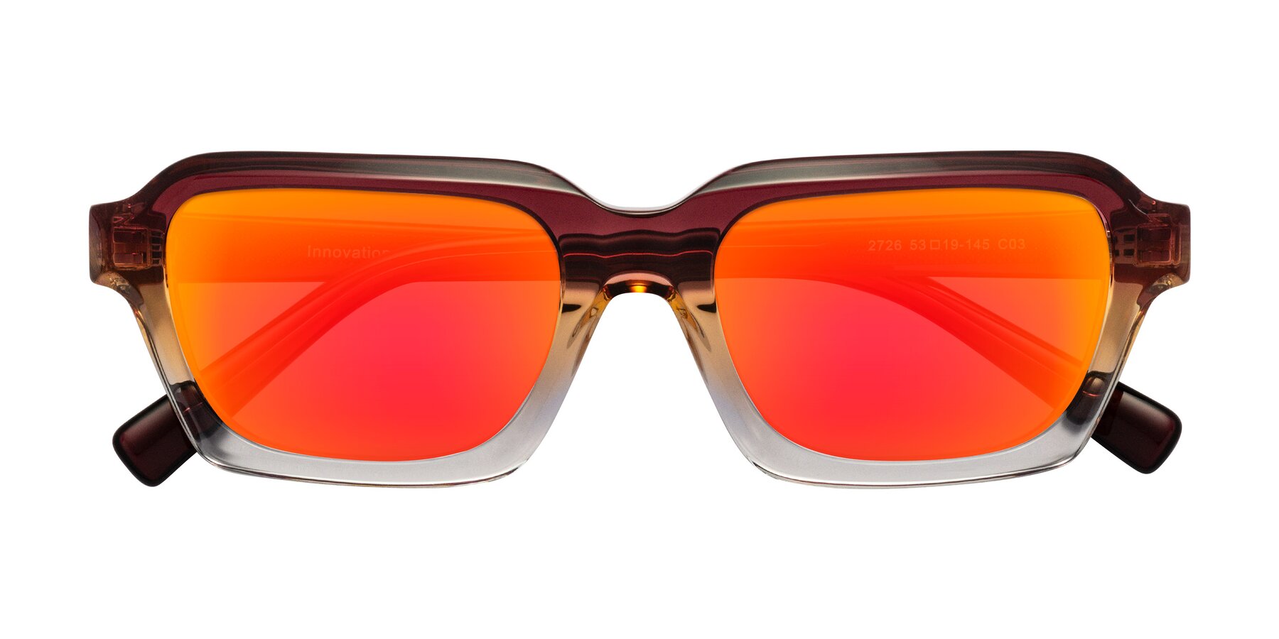 Folded Front of Innovation in Dawn with Red Gold Mirrored Lenses