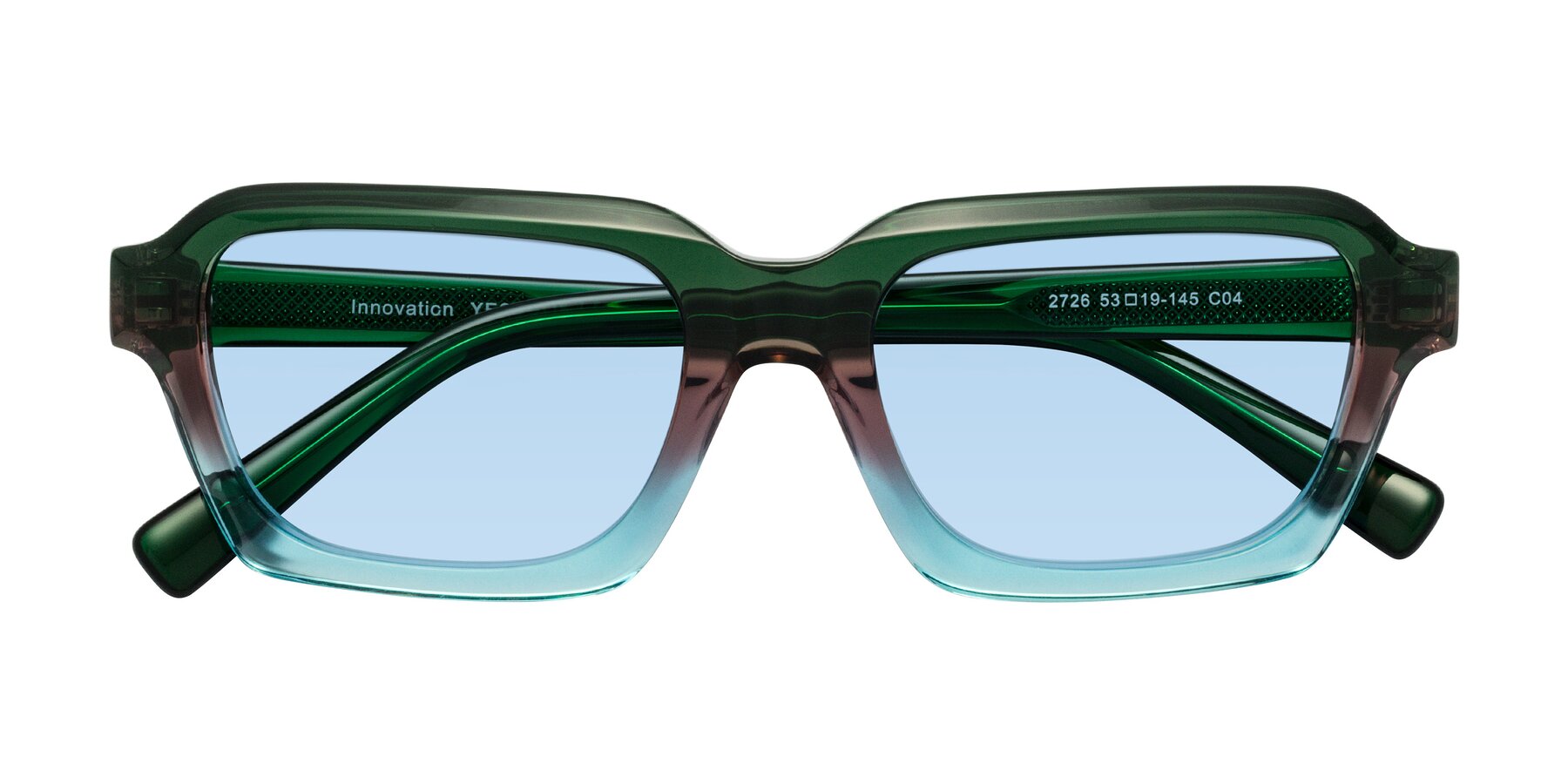 Folded Front of Innovation in Aurora with Light Blue Tinted Lenses
