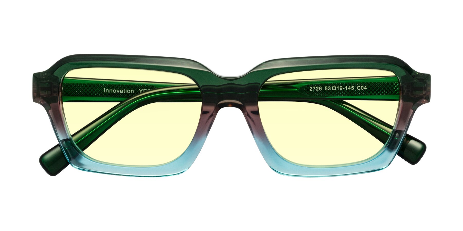 Folded Front of Innovation in Aurora with Light Yellow Tinted Lenses