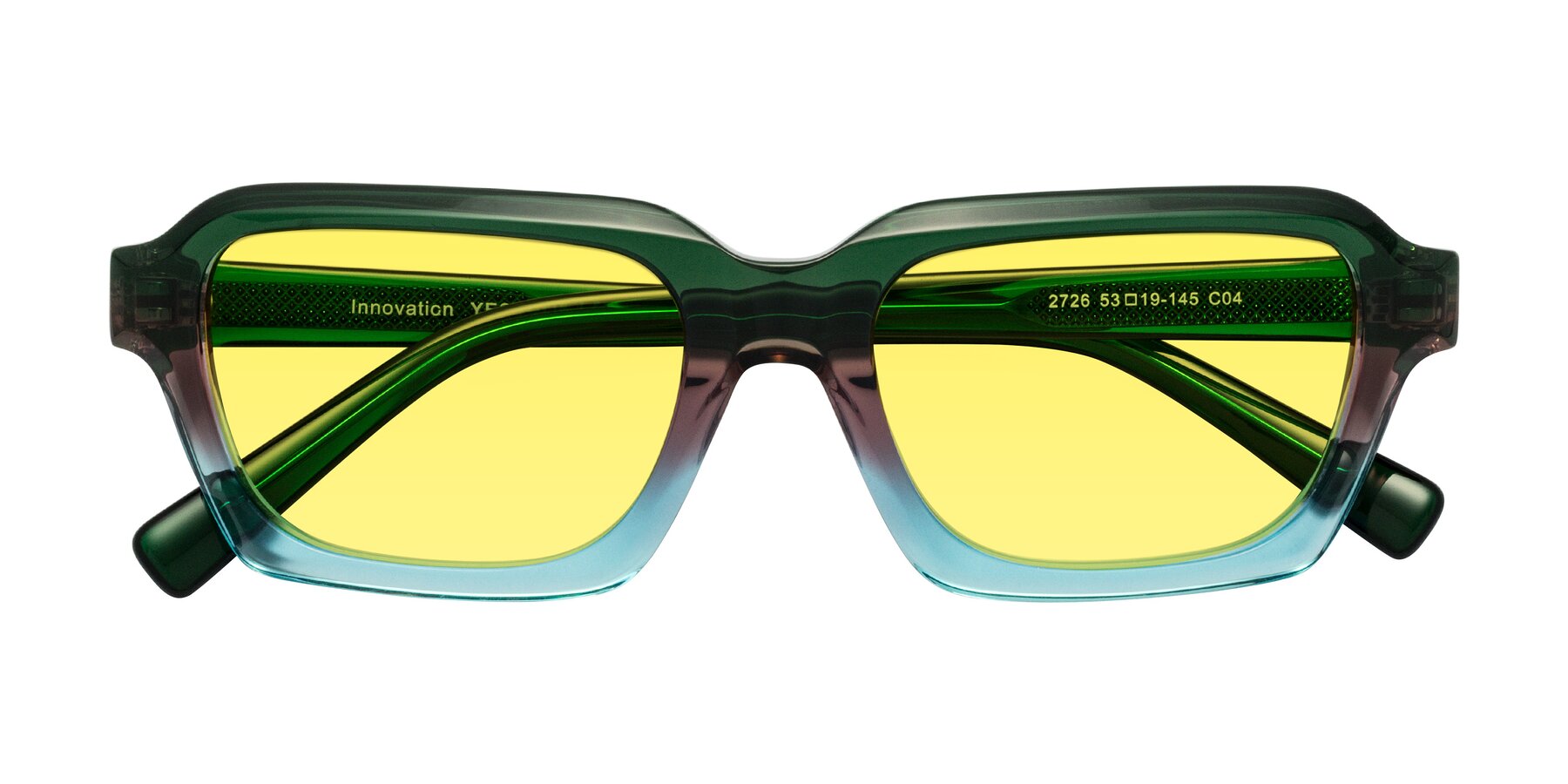 Folded Front of Innovation in Aurora with Medium Yellow Tinted Lenses
