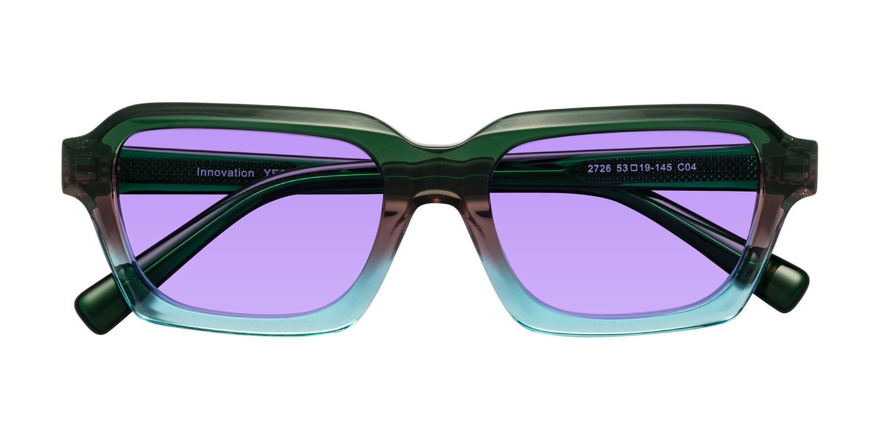 Folded Front of Innovation in Aurora with Medium Purple Tinted Lenses