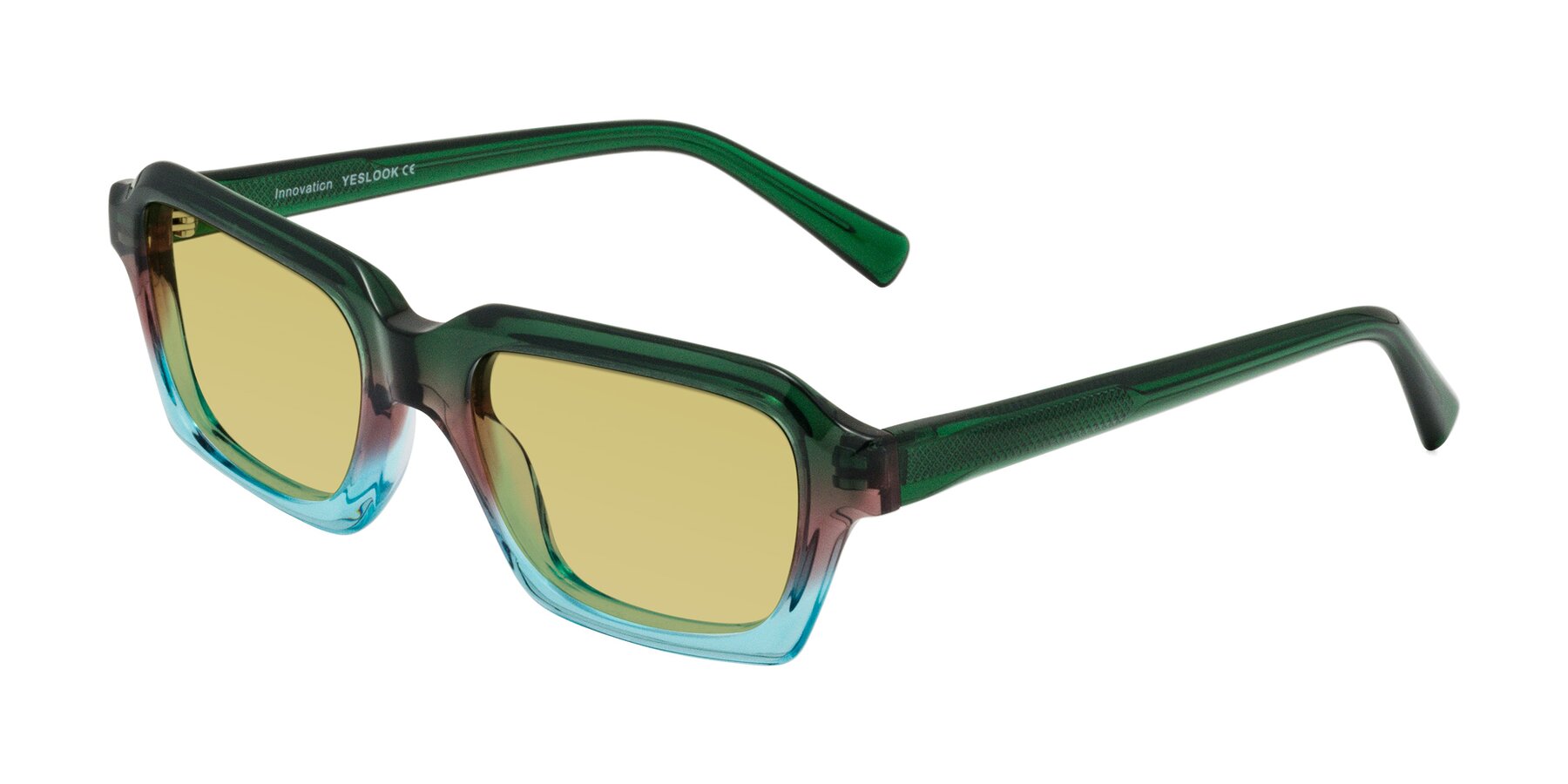 Angle of Innovation in Aurora with Medium Champagne Tinted Lenses