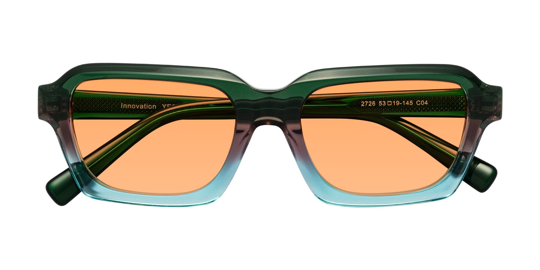 Folded Front of Innovation in Aurora with Medium Orange Tinted Lenses