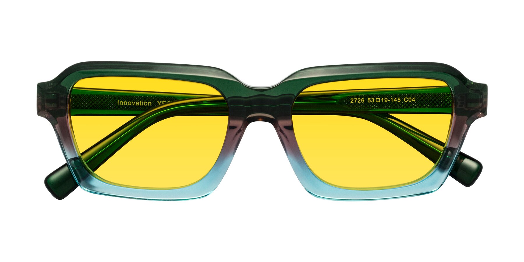 Folded Front of Innovation in Aurora with Yellow Tinted Lenses