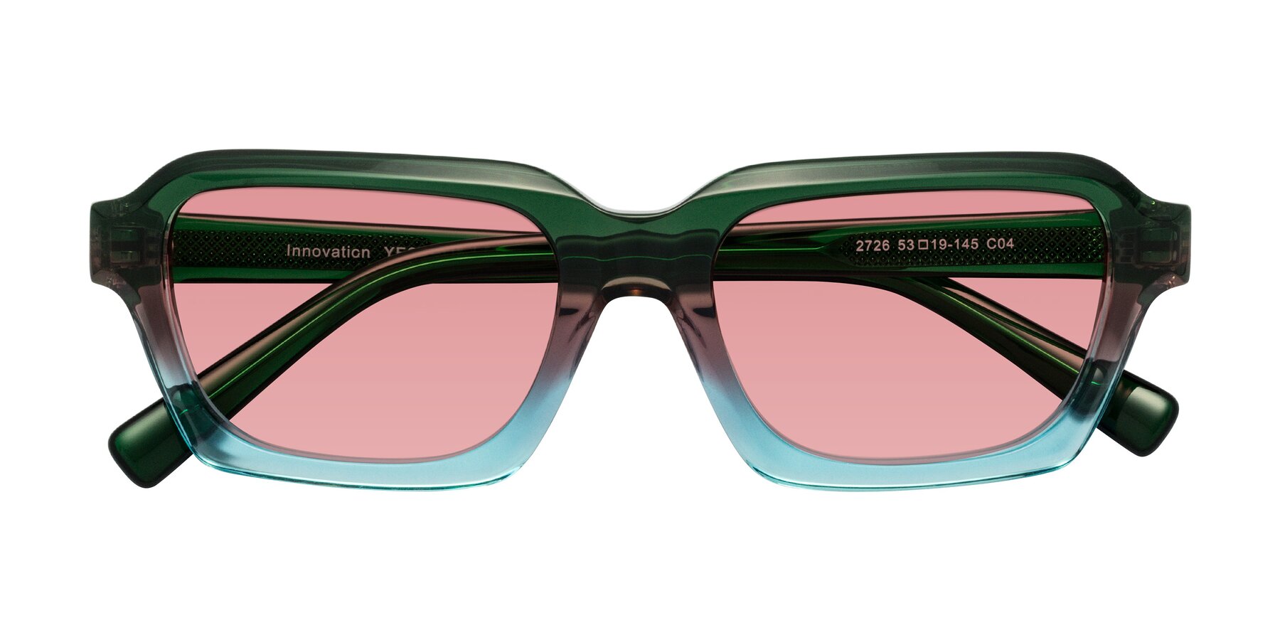 Folded Front of Innovation in Aurora with Medium Garnet Tinted Lenses