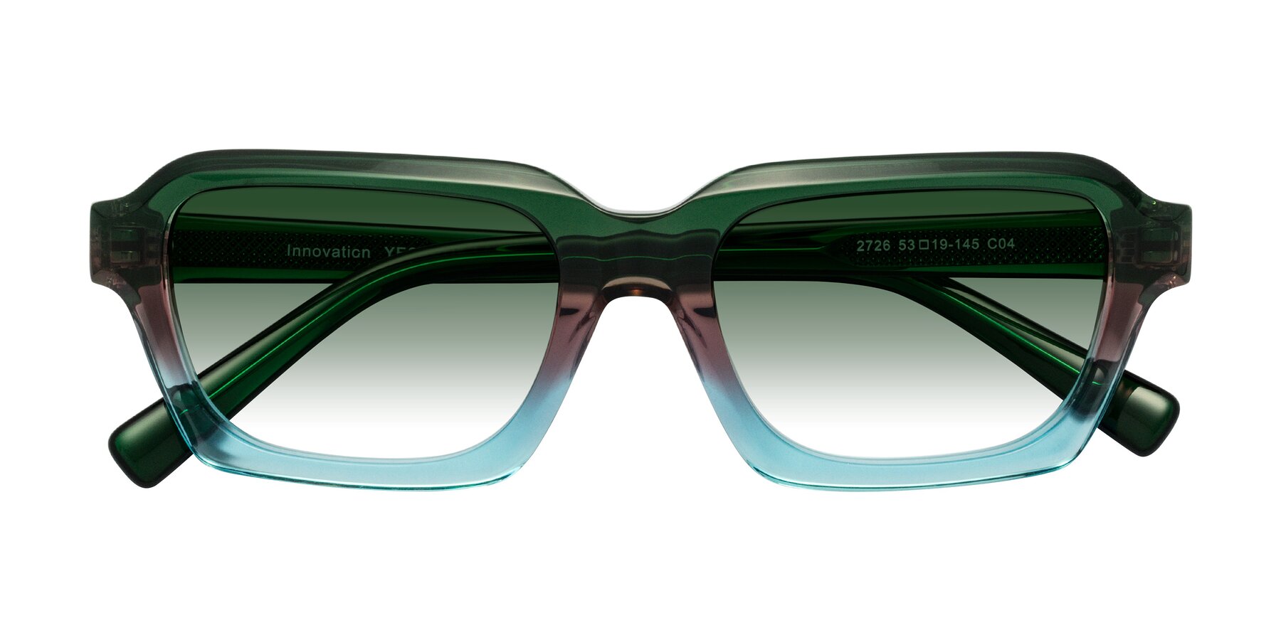 Folded Front of Innovation in Aurora with Green Gradient Lenses
