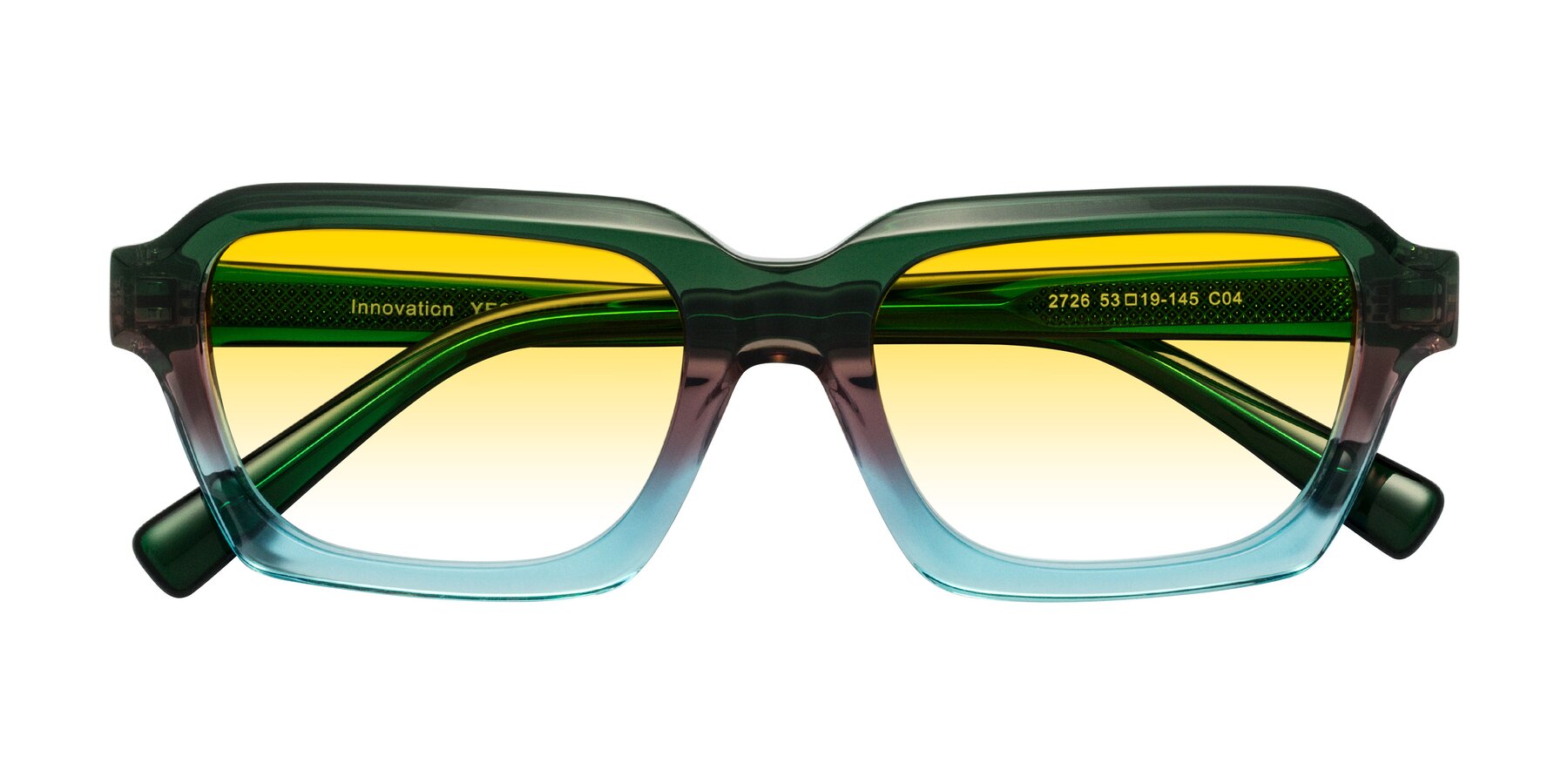Folded Front of Innovation in Aurora with Yellow Gradient Lenses