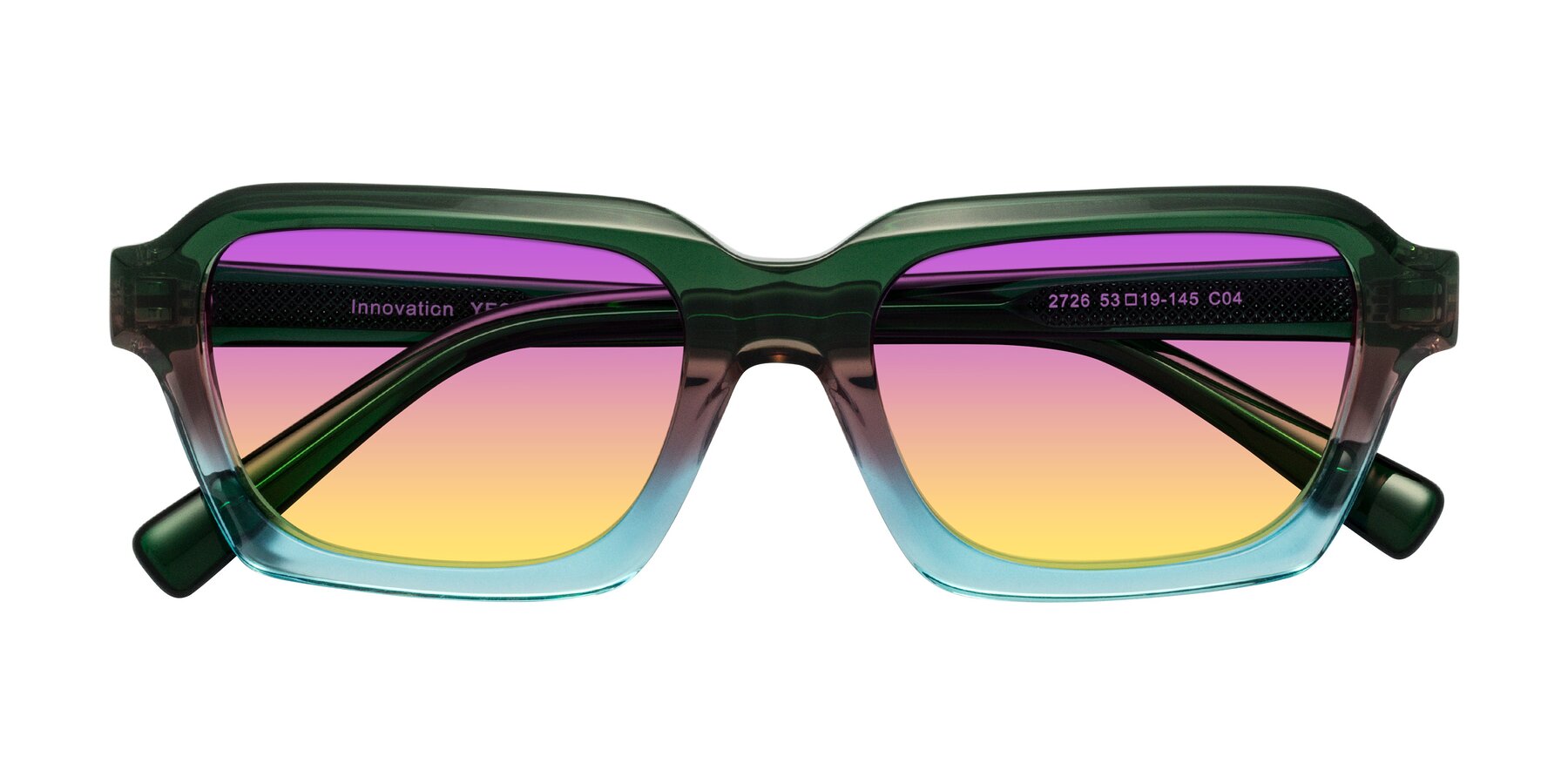 Folded Front of Innovation in Aurora with Purple / Yellow Gradient Lenses