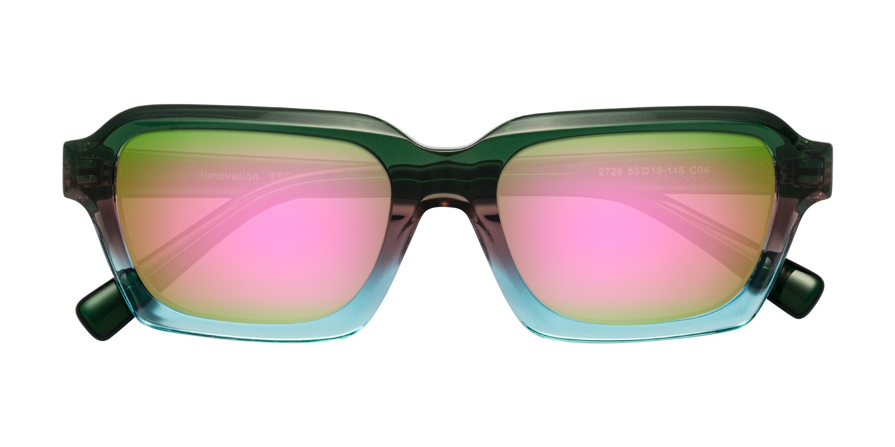 Folded Front of Innovation in Aurora with Pink Mirrored Lenses