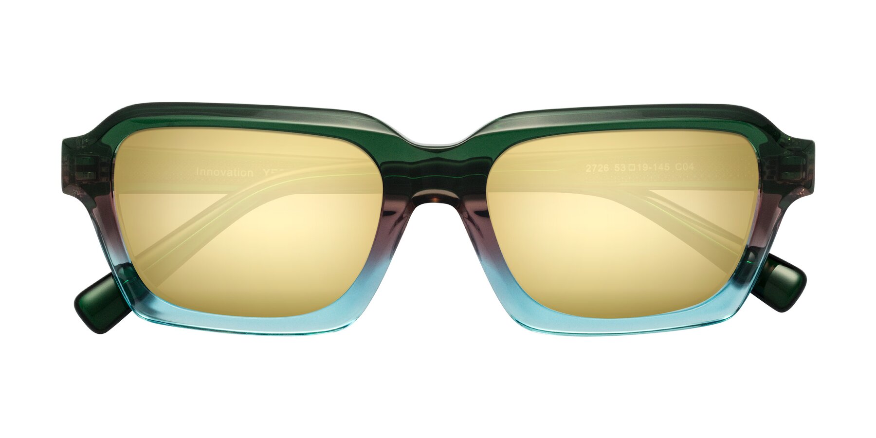 Folded Front of Innovation in Aurora with Gold Mirrored Lenses