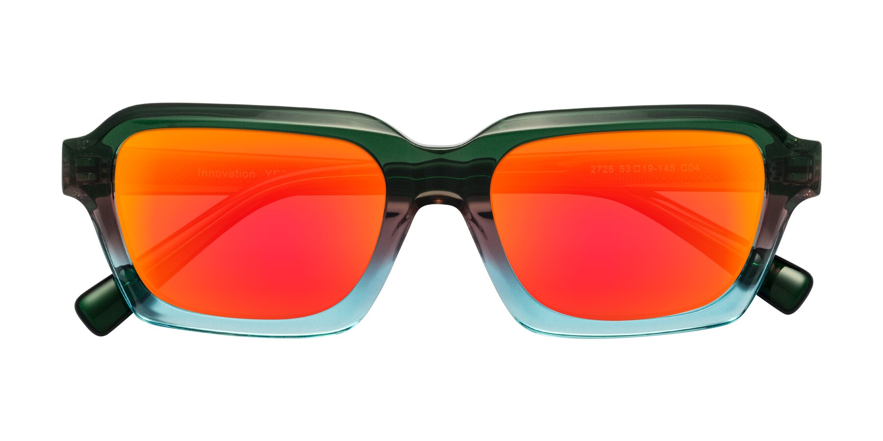 Folded Front of Innovation in Aurora with Red Gold Mirrored Lenses
