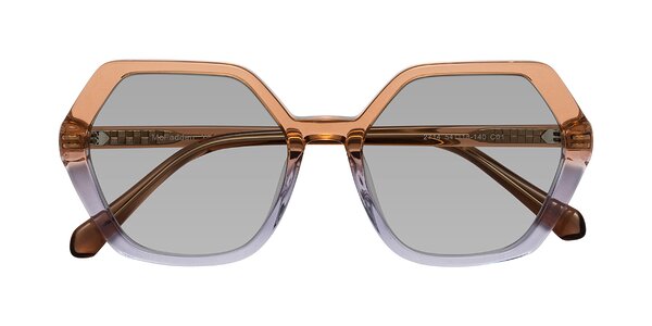 Front of McFadden in Clear Brown/Clear Purple