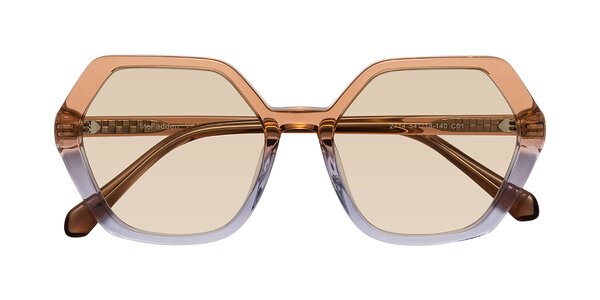 Front of McFadden in Clear Brown/Clear Purple