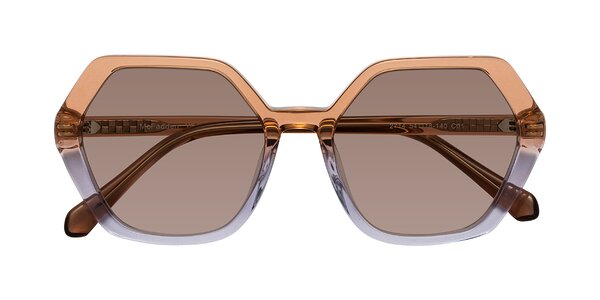 Front of McFadden in Clear Brown/Clear Purple