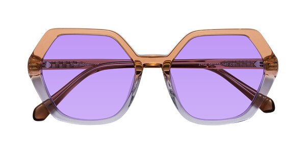 Front of McFadden in Clear Brown/Clear Purple