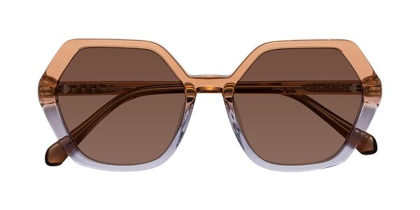 Front of McFadden in Clear Brown/Clear Purple