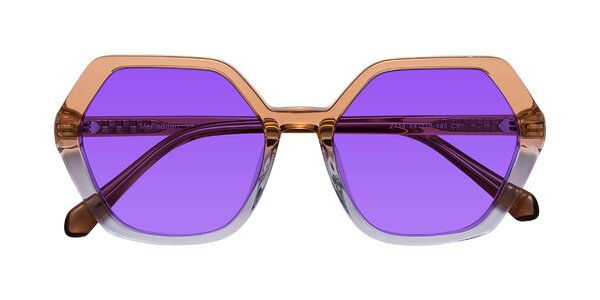 Front of McFadden in Clear Brown/Clear Purple