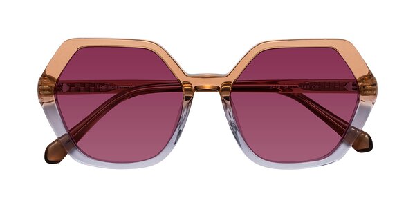 Front of McFadden in Clear Brown/Clear Purple