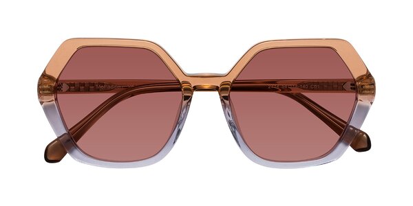 Front of McFadden in Clear Brown/Clear Purple