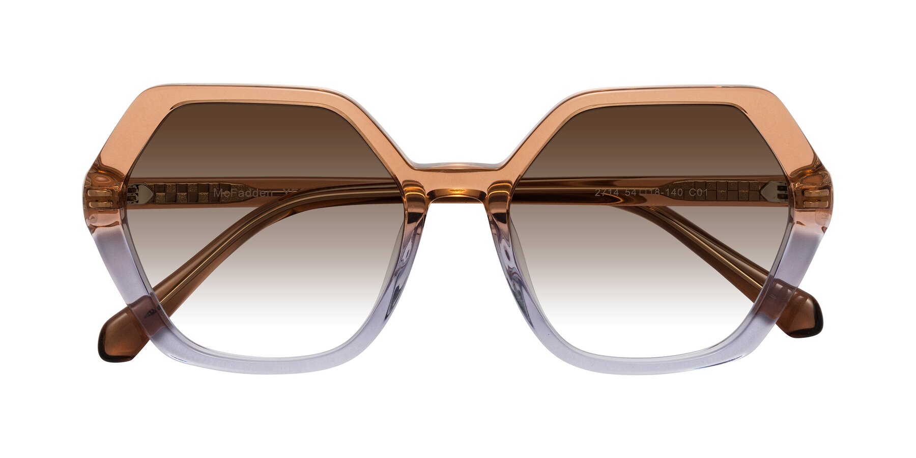 Folded Front of McFadden in Clear Brown/Clear Purple with Brown Gradient Lenses