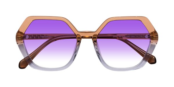 Front of McFadden in Clear Brown/Clear Purple