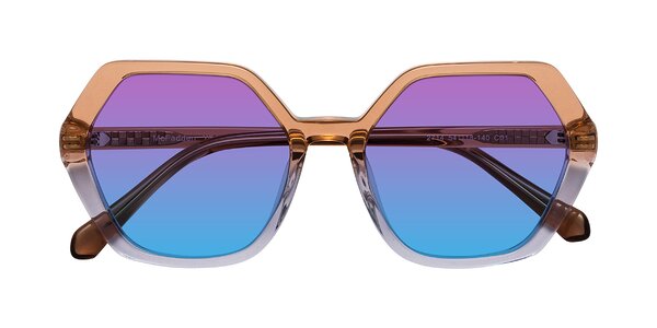 Front of McFadden in Clear Brown/Clear Purple