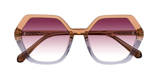 Front of McFadden in Clear Brown/Clear Purple