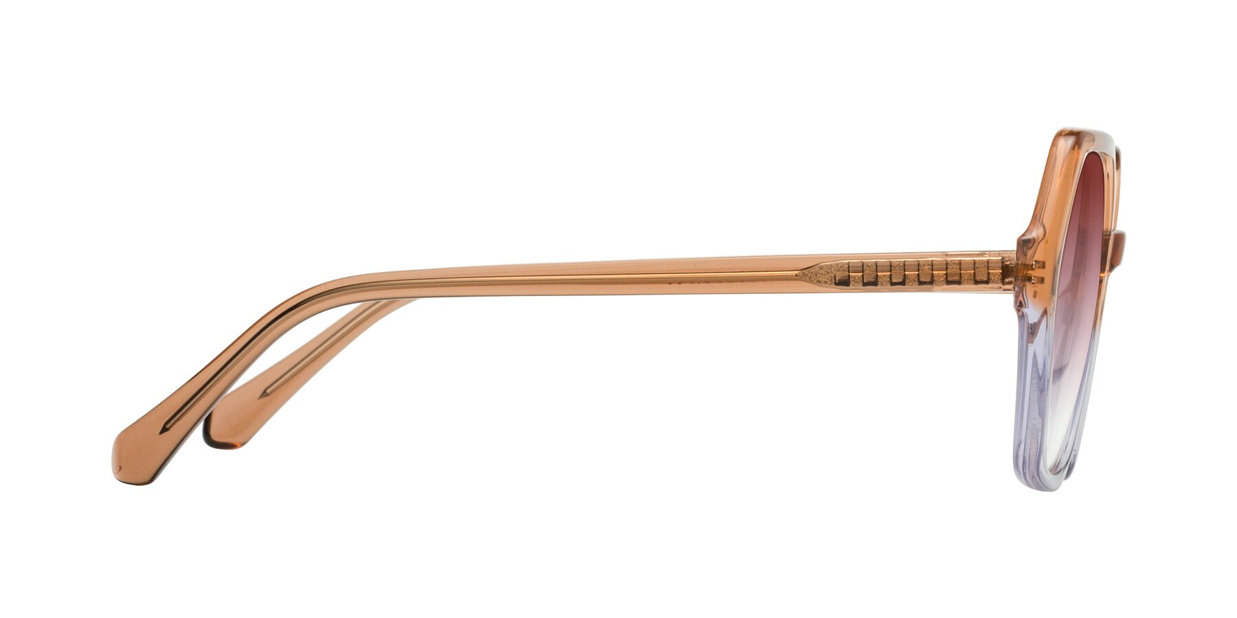 Side of McFadden in Clear Brown/Clear Purple with Garnet Gradient Lenses