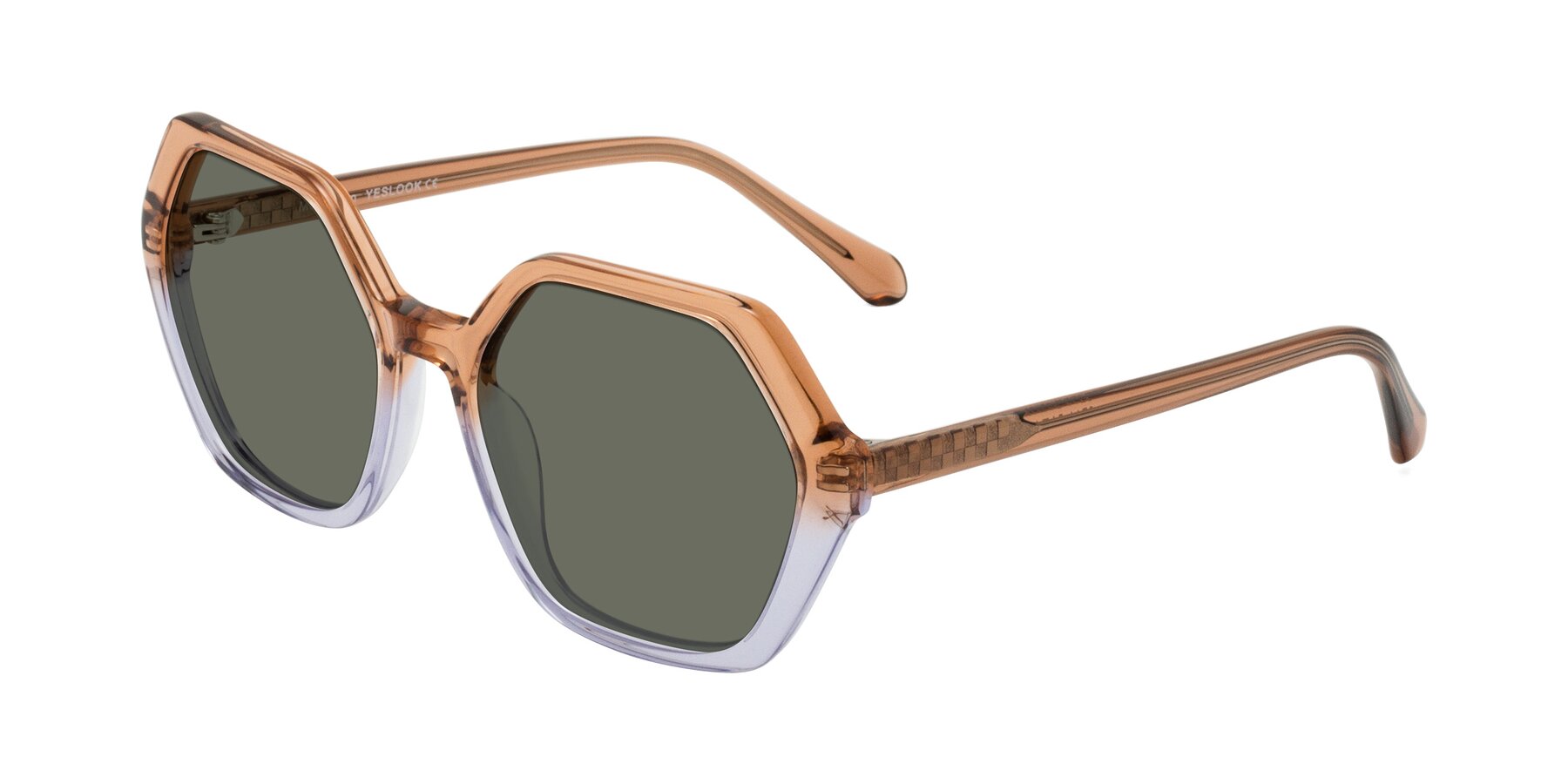 Angle of McFadden in Clear Brown/Clear Purple with Gray Polarized Lenses